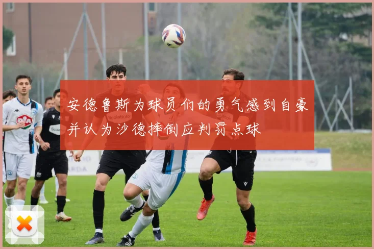 安德鲁斯为球员们的勇气感到自豪并认为沙德摔倒应判罚点球
